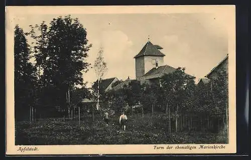 AK Apfelstedt, Turm der ehemaligen Marienkirche