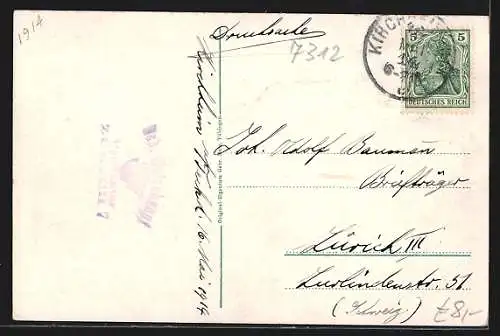 AK Kirchheim u. T., Ortspartie beim Postamt