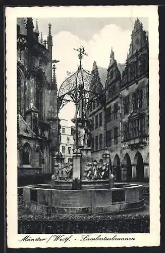 AK Münster / Westfalen, Lambertusbrunnen
