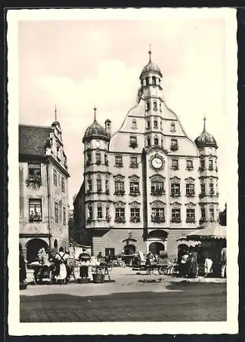 AK Memmingen i. Allg., Blick auf das Rathaus
