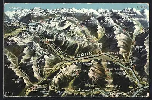 AK Albula Bahn, Alpenpanorama