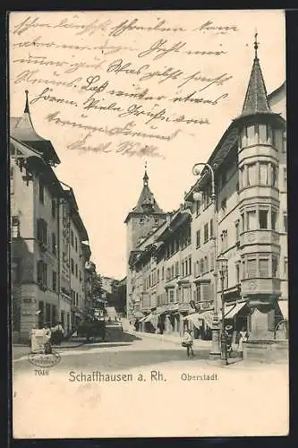 AK Schaffhausen a. Rh., Strassenpartie in der Oberstadt