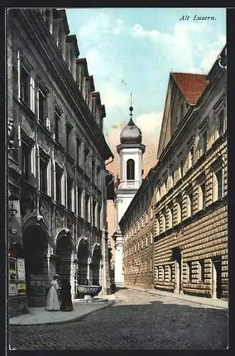 AK Luzern, Alt-Luzern, Kollegium, Jesuitenkirche und Regierungsgebäude