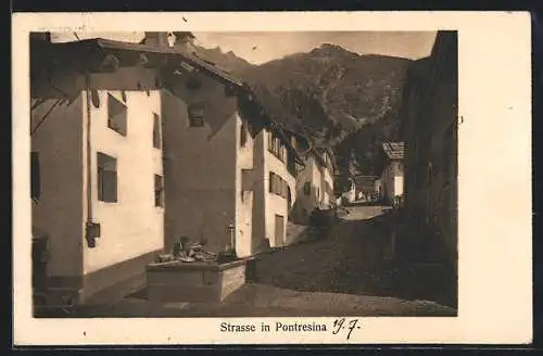 AK Pontresina, Strasse im Ort