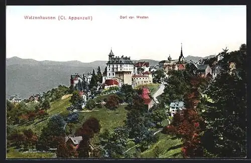 AK Walzenhausen, Dorf von Westen gesehen