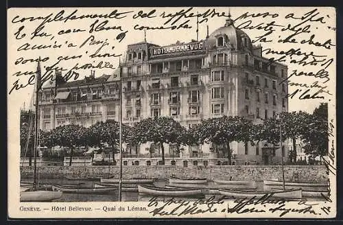 AK Genève, Hotel Bellevue, Quai du Léman