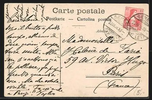 AK Genève, Hotel Bellevue, Quai du Léman