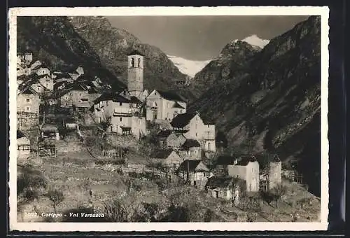 AK Corippo, Ortsansicht aus der Vogelschau