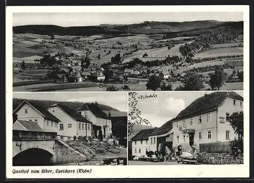 AK Speicherz / Rhön, Gasthof zum Biber, Teil- und Gesamtansicht