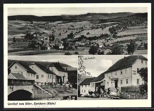 AK Speicherz / Rhön, Gasthof zum Biber, Teil- und Gesamtansicht