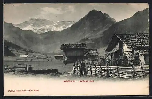 AK Adelboden, Partie am Wildstrubel, Bergpanorama