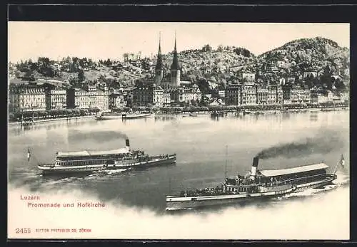 AK Luzern, Promenade und Hofkirche