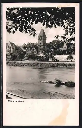 AK Ulm a. d. Donau, Ortsansicht über den Fluss
