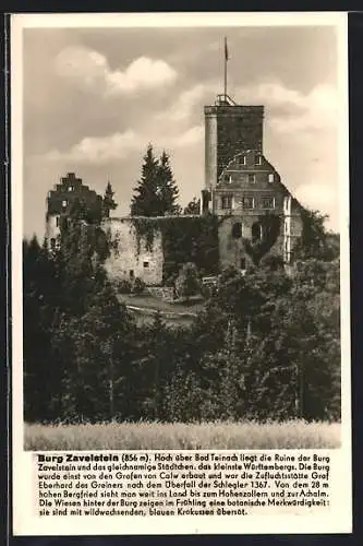 AK Zavelstein, Blick auf die alte Burg