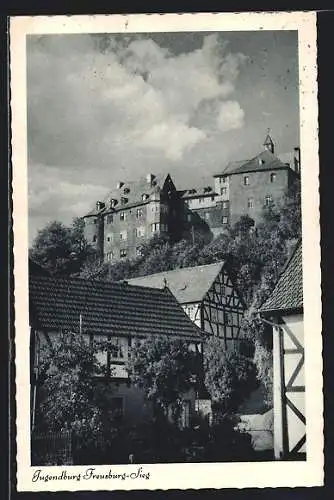 AK Freusburg, Blick zur Jugendburg Freusburg