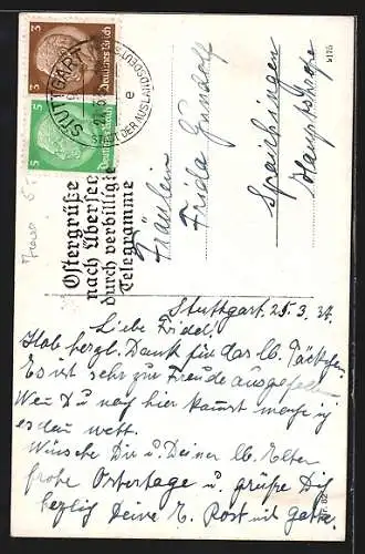 AK Stuttgart, Partie a. d. Kirchstrasse m. Rathaus