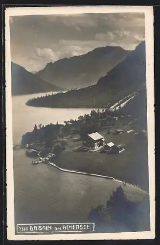 AK Achenkirch, Gaisalm am Achensee aus der Vogelschau