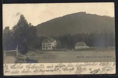AK Erlafsee, Hotel Herrenhaus a. Erlafsee, vom Wasser gesehen