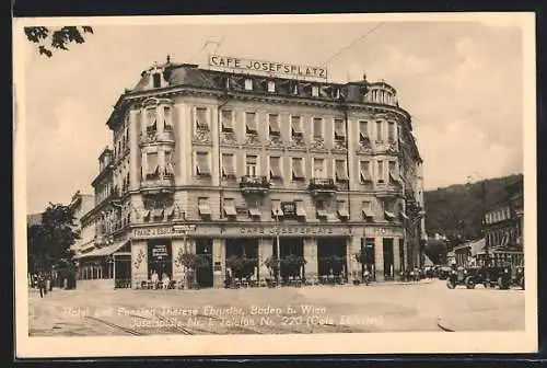 AK Baden, Hotel und Pension Therese Ebruster, Josefsplatz 1