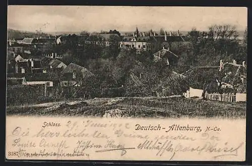 AK Deutsch-Altenburg /N.-Oe., Teilansicht aus der Vogelschau