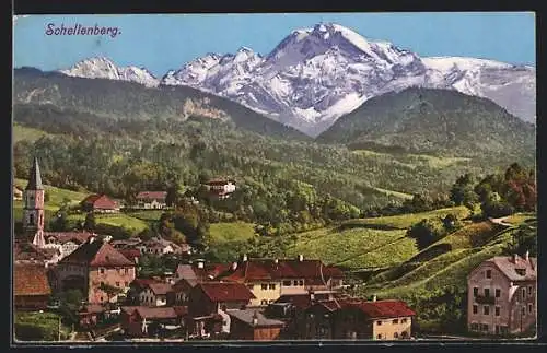 AK Schellenberg / Obb., Teilansicht mit Umgebung und Gipfelpanorama