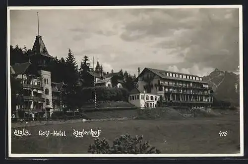 AK Igls, Golf-Hotel Iglerhof mit Berggipfel