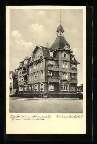 AK Bad Dürrheim, Kurhaus Waldblick von der Strasse gesehen