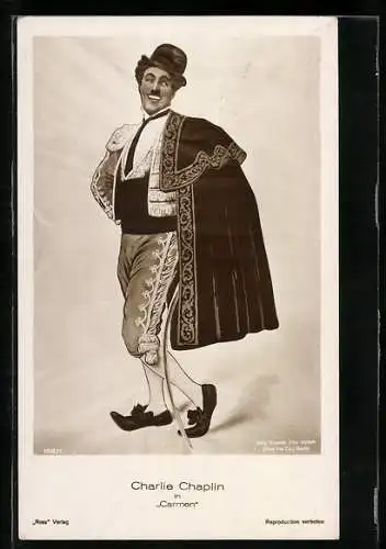 AK Schauspieler Charlie Chaplin als Matador in Carmen