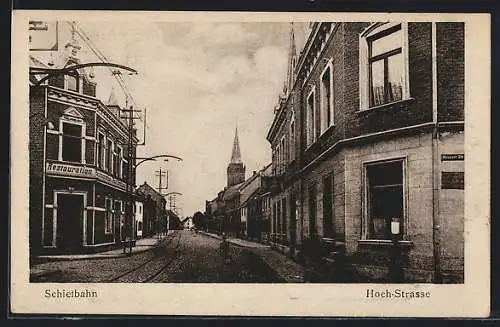 AK Schiefbahn, Hochstrasse mit Restaurant