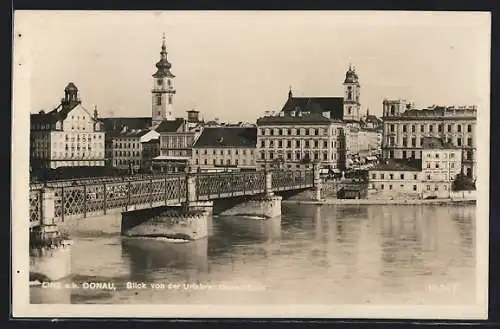 AK Linz a. d. Donau, Blick von der Urfahrer Donaulände