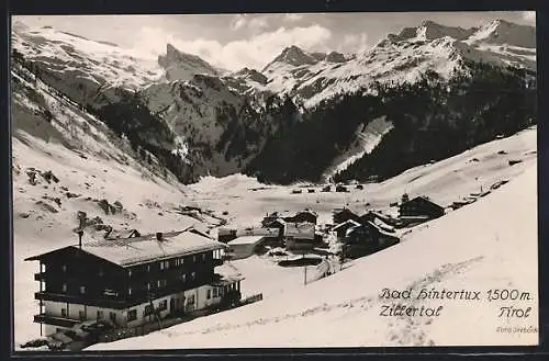 AK Bad Hintertux /Tirol, Totalansicht im Winter