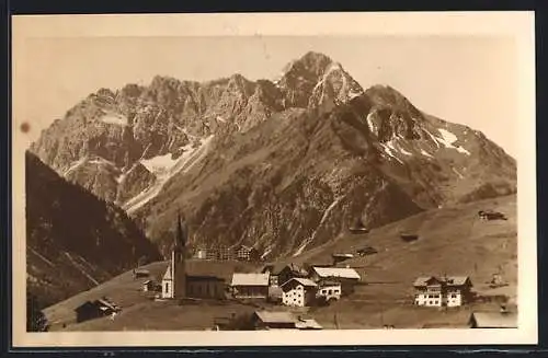 AK Hirschegg, Ortsansicht mit Widderstein