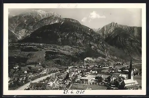 AK Landeck an der Arlbergbahn, Ortsansicht mit Silberspitze