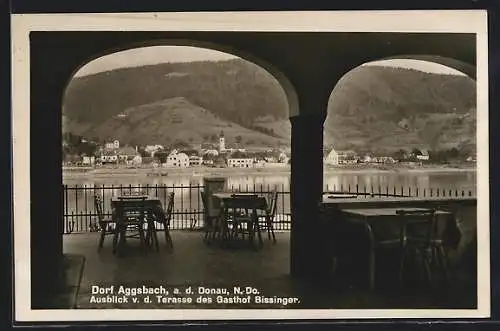 AK Aggsbach a.d. Donau, Ausblick von der Terrasse des Gasthof Bissinger