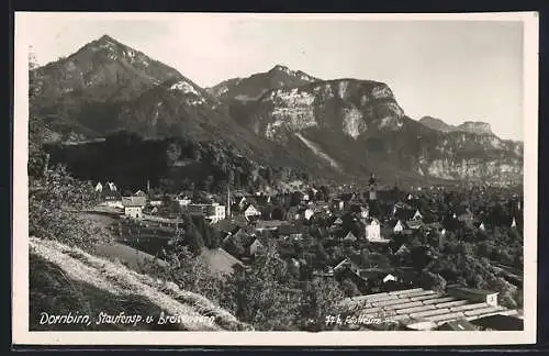 AK Dornbirn, Totalansicht mit Bergpanorama