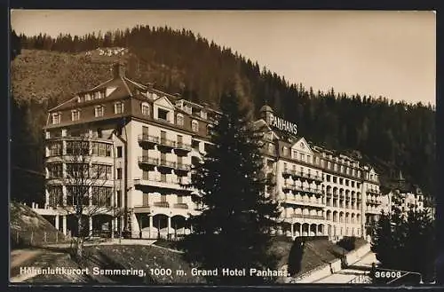 AK Semmering, Grand Hotel Panhans aus der Vogelschau