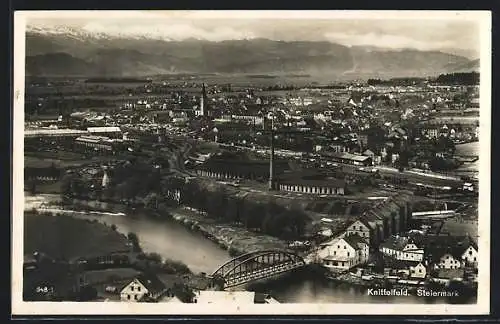 AK Knittelfeld, Ortsansicht mit Bergen