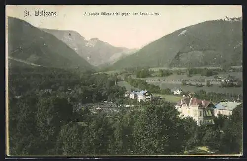 AK St. Wolfgang, Blick auf das äussere Villenviertel und den Leuchtturm