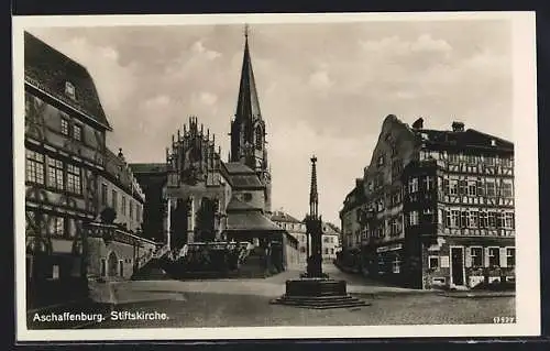 AK Aschaffenburg, Stiftskirche am Stiftsplatz