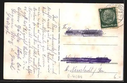 AK Merseburg a. S., Die Domseite des Schlosshofes