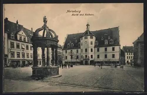AK Merseburg, Rathaus und Markt