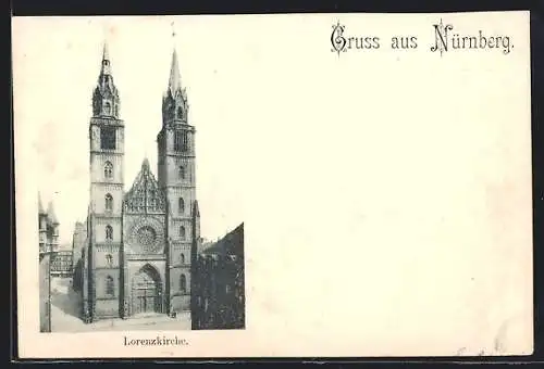 AK Nürnberg, Blick auf die Lorenzkirche