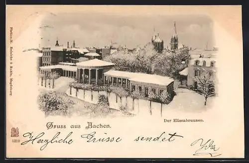 AK Aachen, Der Elisenbrunnen im Schnee