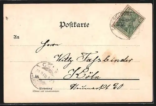AK Aachen, Ortsansicht mit dem Dom