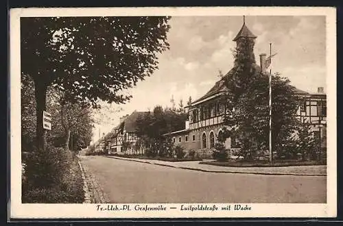 AK Grafenwöhr, Truppen-Übungsplatz, Luitpoldstrasse mit Wache