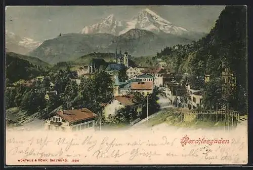 AK Berchtesgaden, Ortsansicht mit Bergpanorama