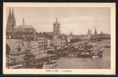 AK Köln a. Rh., Leystapel und Dom