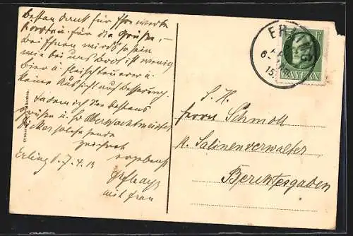 AK Andechs, Ortsansicht mit Kloster