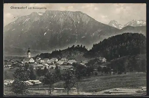 AK Oberaudorf, Panorama mit Kaisergebirg