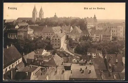 AK Freising, Blick über die Stadt zum Domberg